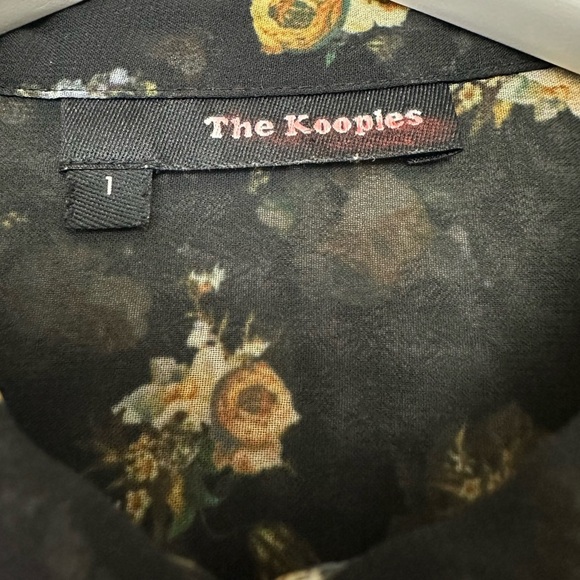 The Kooples Ditsy Floral Button Down Blouse Sheer - Picture 3 of 10